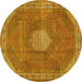 Round Persian Yellow Traditional Rug, tr2257yw