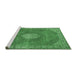 Sideview of Machine Washable Persian Emerald Green Traditional Area Rugs, wshtr2257emgrn