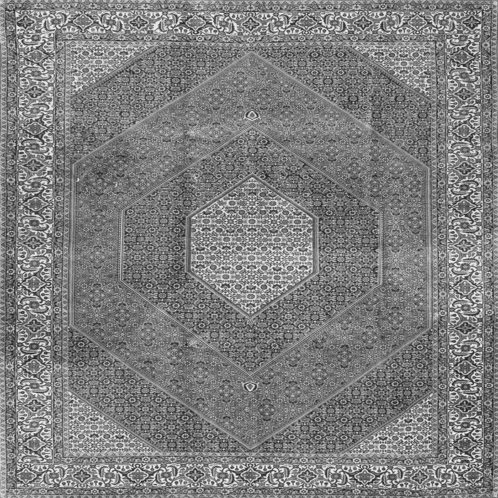 Round Machine Washable Persian Gray Traditional Rug, wshtr2257gry