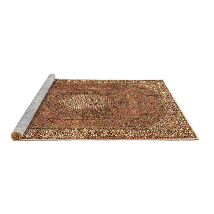 Sideview of Machine Washable Persian Brown Traditional Rug, wshtr2257brn