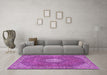 Machine Washable Persian Purple Traditional Area Rugs in a Living Room, wshtr2257pur