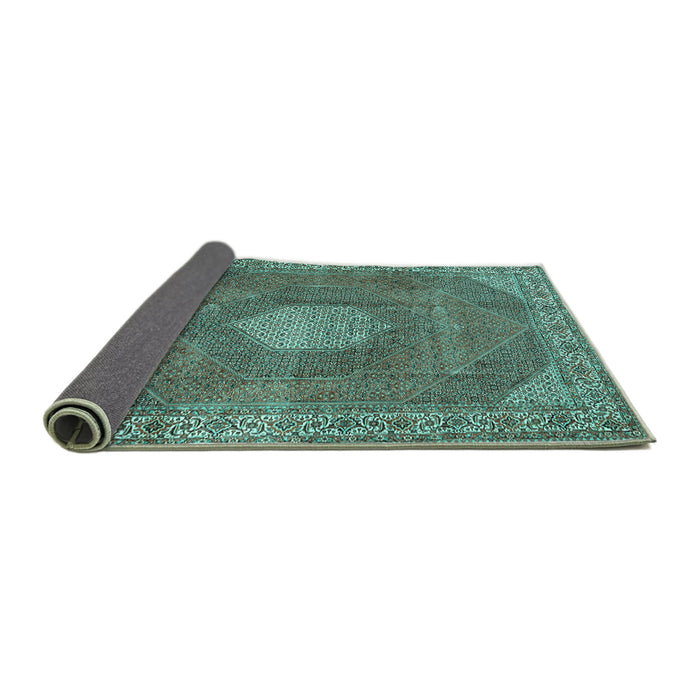 Sideview of Persian Turquoise Traditional Rug, tr2257turq