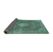 Sideview of Persian Turquoise Traditional Rug, tr2257turq