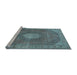 Sideview of Machine Washable Persian Light Blue Traditional Rug, wshtr2257lblu