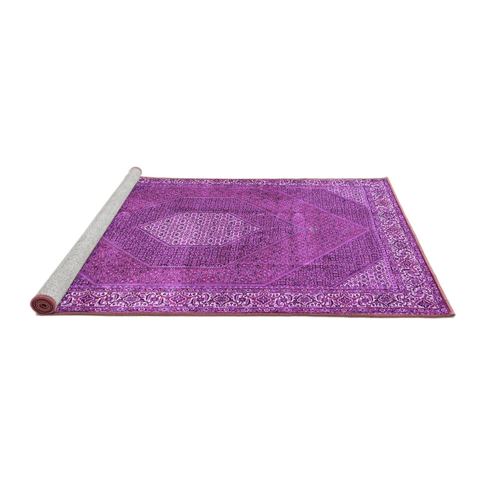 Sideview of Machine Washable Persian Purple Traditional Area Rugs, wshtr2257pur
