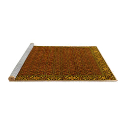 Sideview of Machine Washable Persian Yellow Traditional Rug, wshtr2258yw