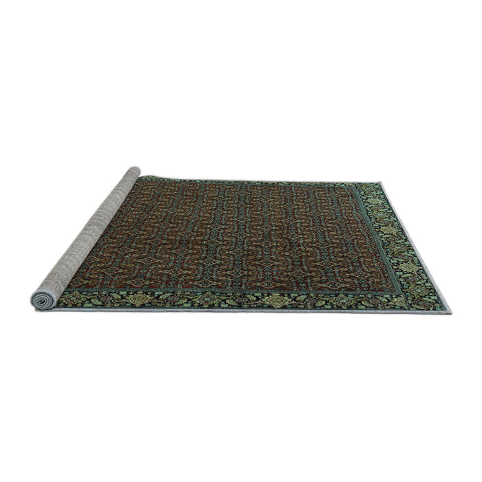 Sideview of Machine Washable Persian Light Blue Traditional Rug, wshtr2258lblu