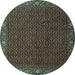 Round Persian Light Blue Traditional Rug, tr2258lblu