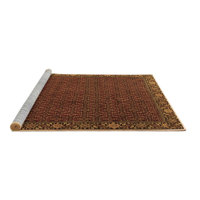 Sideview of Machine Washable Persian Brown Traditional Rug, wshtr2258brn