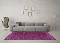 Machine Washable Persian Purple Traditional Area Rugs in a Living Room, wshtr2258pur