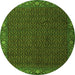 Machine Washable Persian Green Traditional Area Rugs, wshtr2258grn