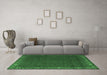 Machine Washable Persian Emerald Green Traditional Area Rugs in a Living Room,, wshtr2258emgrn