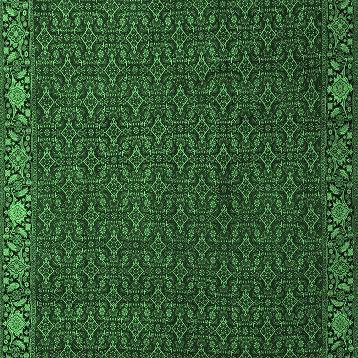 Machine Washable Persian Emerald Green Traditional Area Rugs, wshtr2258emgrn