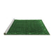 Sideview of Machine Washable Persian Emerald Green Traditional Area Rugs, wshtr2258emgrn