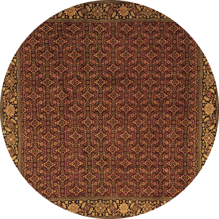 Round Persian Brown Traditional Rug, tr2258brn