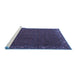 Sideview of Machine Washable Persian Blue Traditional Rug, wshtr2258blu