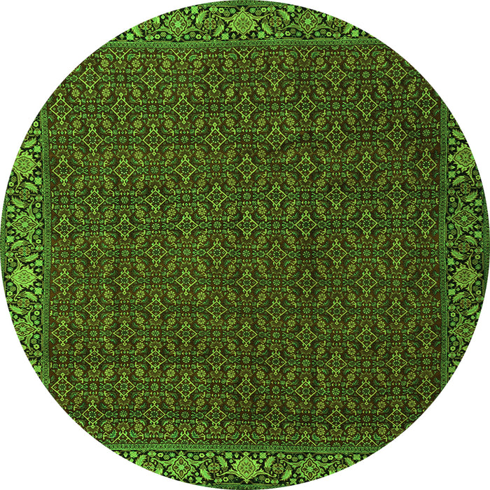 Square Persian Green Traditional Rug, tr2258grn