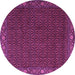 Round Machine Washable Persian Purple Traditional Area Rugs, wshtr2258pur