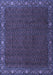 Machine Washable Persian Blue Traditional Rug, wshtr2258blu