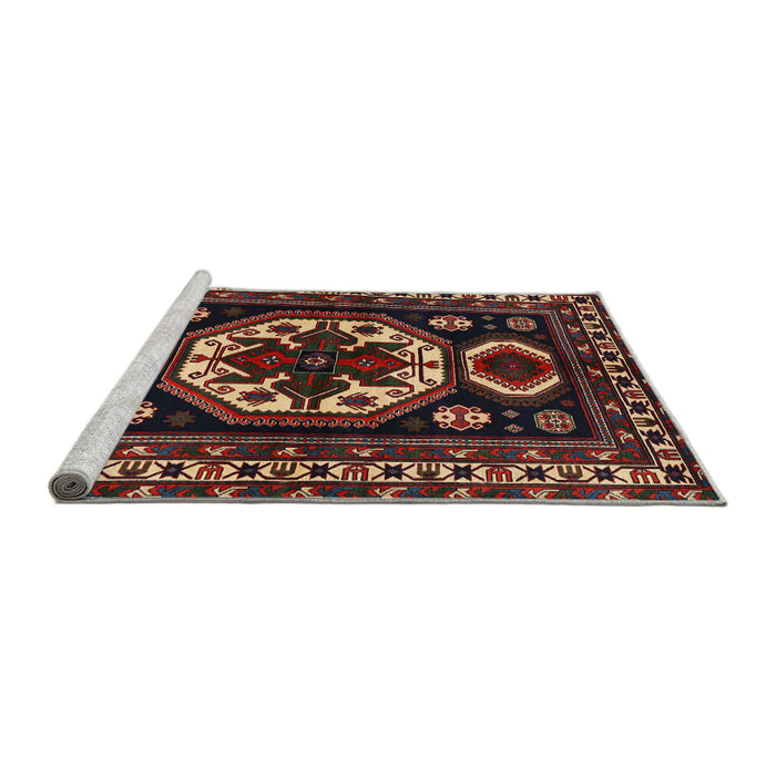 Sideview of Machine Washable Traditional Brown Rug, wshtr2259