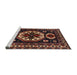 Sideview of Machine Washable Traditional Brown Rug, wshtr2259