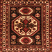 Round Machine Washable Persian Orange Traditional Area Rugs, wshtr2259org