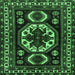 Square Machine Washable Persian Emerald Green Traditional Area Rugs, wshtr2259emgrn