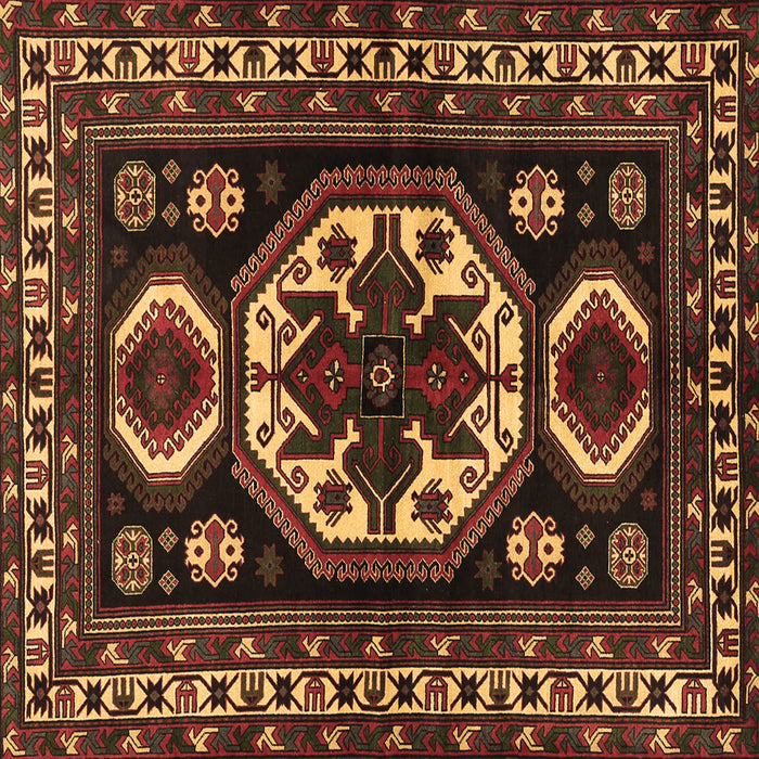 Square Machine Washable Persian Brown Traditional Rug, wshtr2259brn