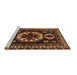 Sideview of Machine Washable Persian Brown Traditional Rug, wshtr2259brn