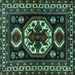 Square Persian Turquoise Traditional Rug, tr2259turq