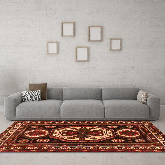 Machine Washable Persian Orange Traditional Area Rugs in a Living Room, wshtr2259org