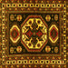 Square Machine Washable Persian Yellow Traditional Rug, wshtr2259yw