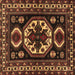 Square Persian Brown Traditional Rug, tr2259brn
