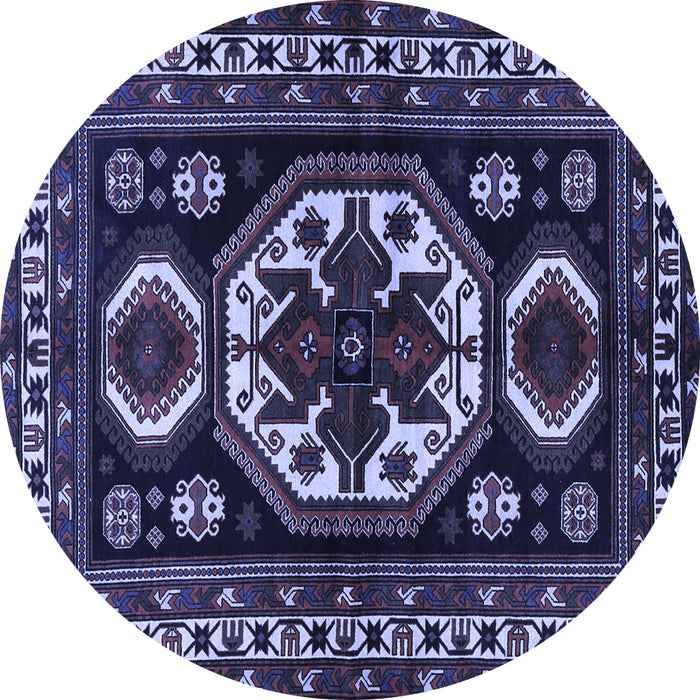 Round Persian Blue Traditional Rug, tr2259blu