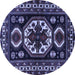 Round Persian Blue Traditional Rug, tr2259blu