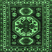 Square Persian Emerald Green Traditional Rug, tr2259emgrn