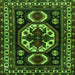 Round Machine Washable Persian Green Traditional Area Rugs, wshtr2259grn