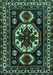 Machine Washable Persian Turquoise Traditional Area Rugs, wshtr2259turq