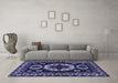 Machine Washable Persian Blue Traditional Rug in a Living Room, wshtr2259blu