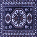 Square Machine Washable Persian Blue Traditional Rug, wshtr2259blu