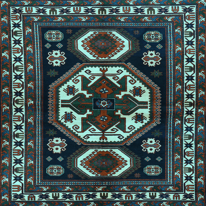 Square Machine Washable Persian Light Blue Traditional Rug, wshtr2259lblu