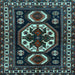 Square Machine Washable Persian Light Blue Traditional Rug, wshtr2259lblu