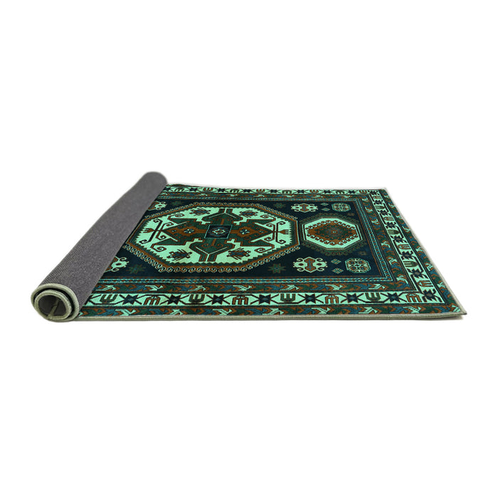Sideview of Persian Turquoise Traditional Rug, tr2259turq