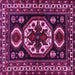 Square Machine Washable Persian Pink Traditional Rug, wshtr2259pnk