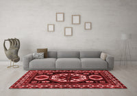 Machine Washable Persian Red Traditional Rug, wshtr2259red