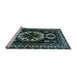 Sideview of Machine Washable Persian Light Blue Traditional Rug, wshtr2259lblu