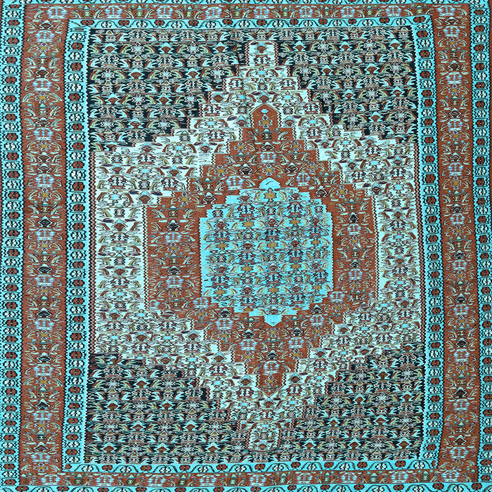 Square Machine Washable Persian Light Blue Traditional Rug, wshtr225lblu