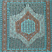 Square Machine Washable Persian Light Blue Traditional Rug, wshtr225lblu