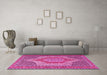 Machine Washable Persian Pink Traditional Rug in a Living Room, wshtr225pnk