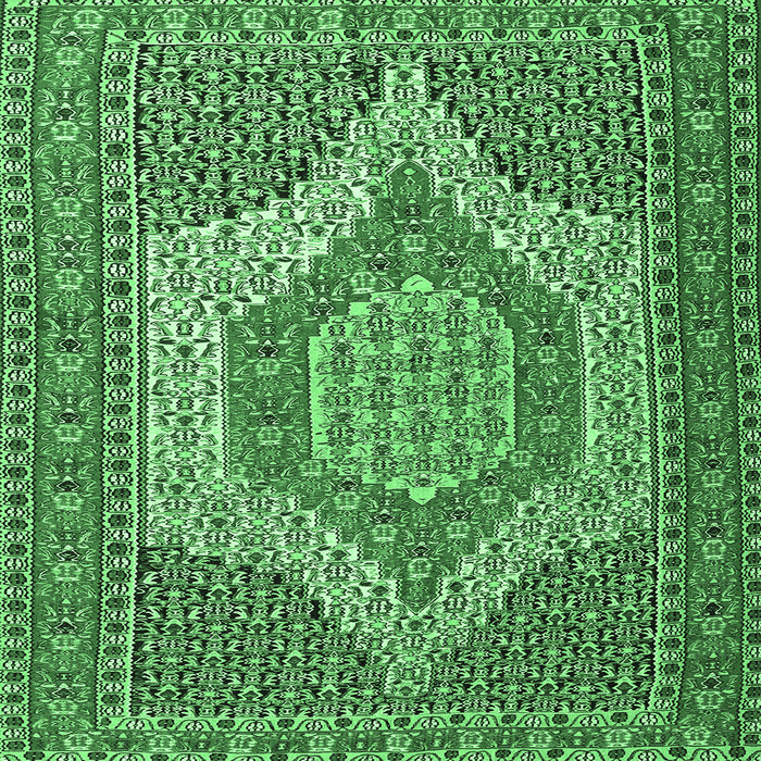 Square Persian Emerald Green Traditional Rug, tr225emgrn